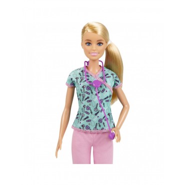 Barbie Nurse Blonde Κούκλα Νοσοκόμα GTW39