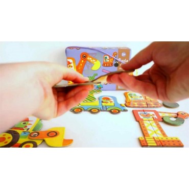 Παιδικό Puzzle Ζωάκια & Οχήματα 12pcs