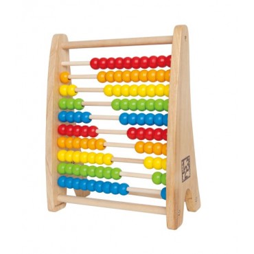 Hape Rainbow Bead Abacus (E0412A) - Πολύχρωμος Άβακας 10 Στηλών