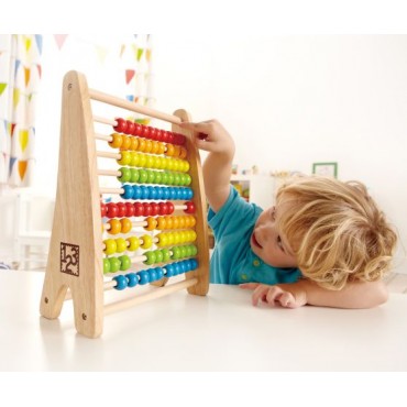 Hape Rainbow Bead Abacus (E0412A) - Πολύχρωμος Άβακας 10 Στηλών