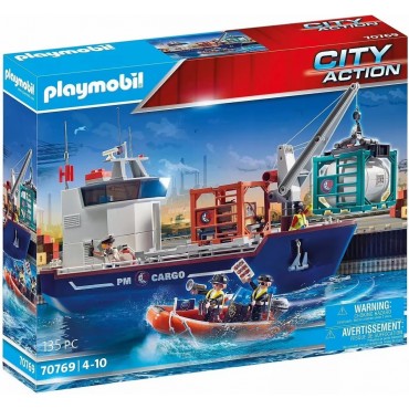 Playmobil City Action Φορτηγό Πλοίο και Ταχύπλοο Σκάφος Τελωνειακών για 4-10 ετών@
