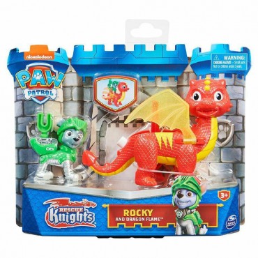 Spin Master Παιχνίδι Μινιατούρα Paw Patrol Rescue Knights - Rocky and Dragon Flame