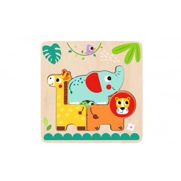 Tooky Toys Ξύλινο Παιδικό Puzzle Άγρια Ζώα 7pcs