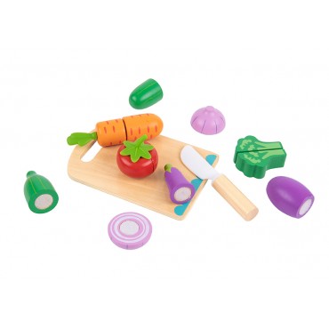 Tooky Toy Ξύλινα Λαχανικά με Ξύλο Κοπής