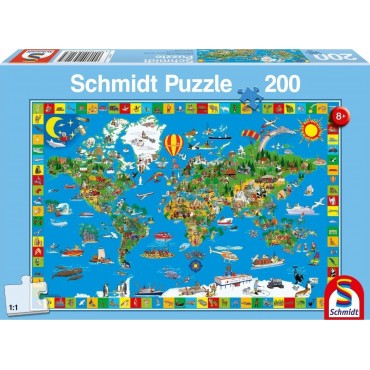 Puzzle Παγκόσμιος Χάρτης 200pcs Schmidt Spiele