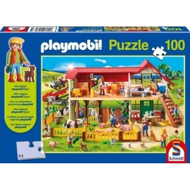 Puzzle Playmobil Φάρμα με Φιγούρα 100pcs Schmidt Spiele