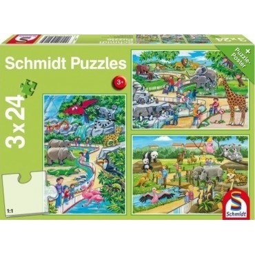 Puzzle A day at the zoo 3x24pcs Schmidt Spiele
