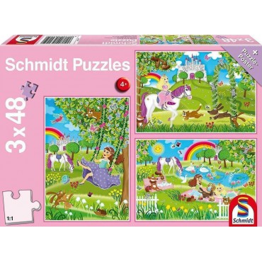 Puzzle Πριγκίπισσες Στο Κάστρο 3x48pcs Schmidt Spiele