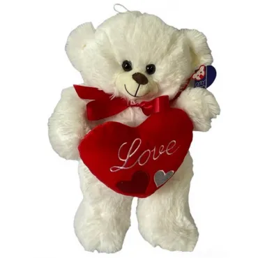 Γούνινο αρκουδάκι με καρδιά Love, 35cm